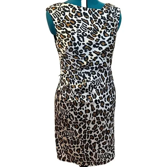 Black Saks Fifth Avenue | Dresses | Black Saks Fifth Avenue Fit Flare Dress  Leopard Print Polyester Womens Size 2 | Poshmark